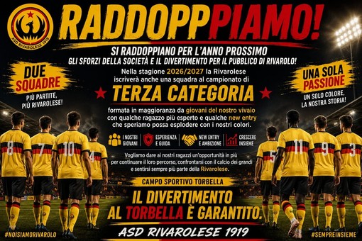 RIVAROLESE Nasce la seconda squadra, farà la Terza RIVAROLESE Nasce la seconda squadra, farà la Terza