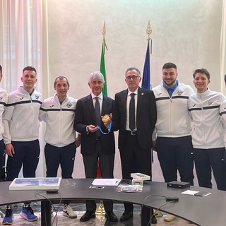 Il Ministro per lo Sport e i Giovani Andrea Abodi ha ricevuto la Nazionale Italiana di Calcio da Tavolo