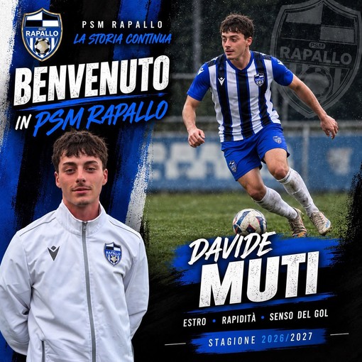 PSM RAPALLO Davide Muti vestirà la maglia BiancoNeroBlu PSM RAPALLO Davide Muti vestirà la maglia BiancoNeroBlu