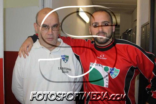 Flavio Morando (a destra) col mitico dirigente del Savignone Renato Garaventa