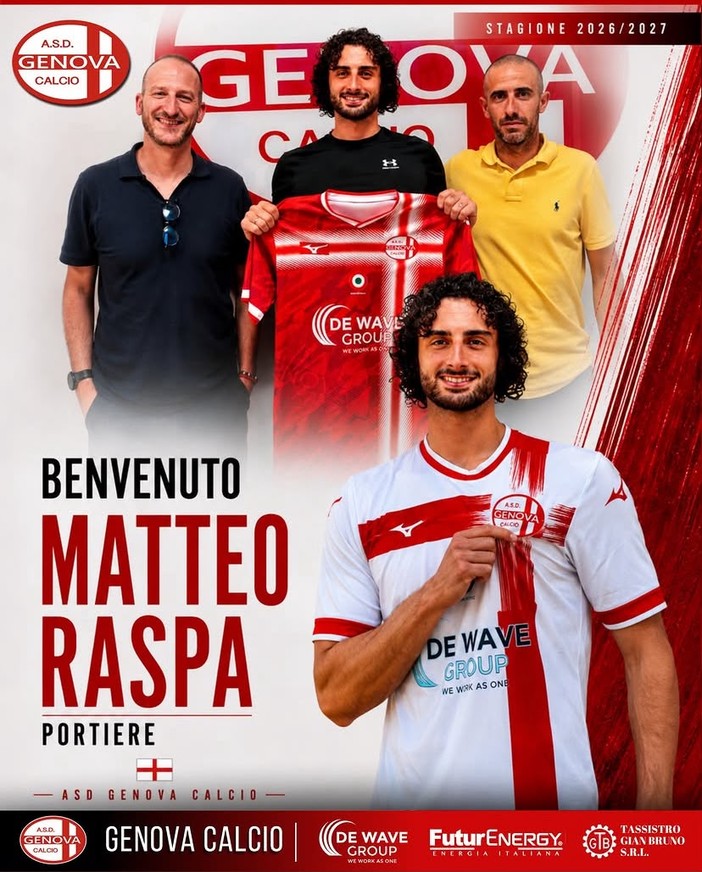 MATTEO RASPA "La mia prima panchina a Marassi una grande emozione"