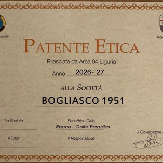 PALLANUOTO Il Bogliasco 1951 premiato dal Panathlon Club Golfo Paradiso con la Patente Etica PALLANUOTO Il Bogliasco 1951 premiato dal Panathlon Club Golfo Paradiso con la Patente Etica