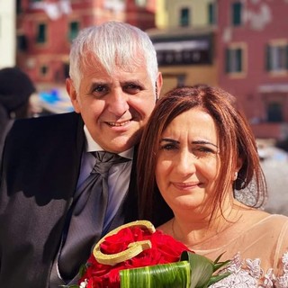 Mimmo Zappia con Maria, ieri secondo anniversario di matrimonio