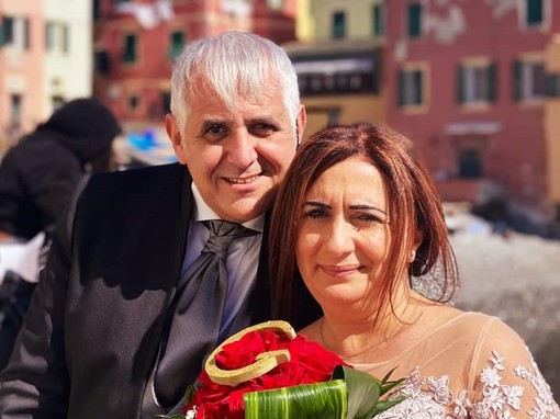 Mimmo Zappia con Maria, ieri secondo anniversario di matrimonio