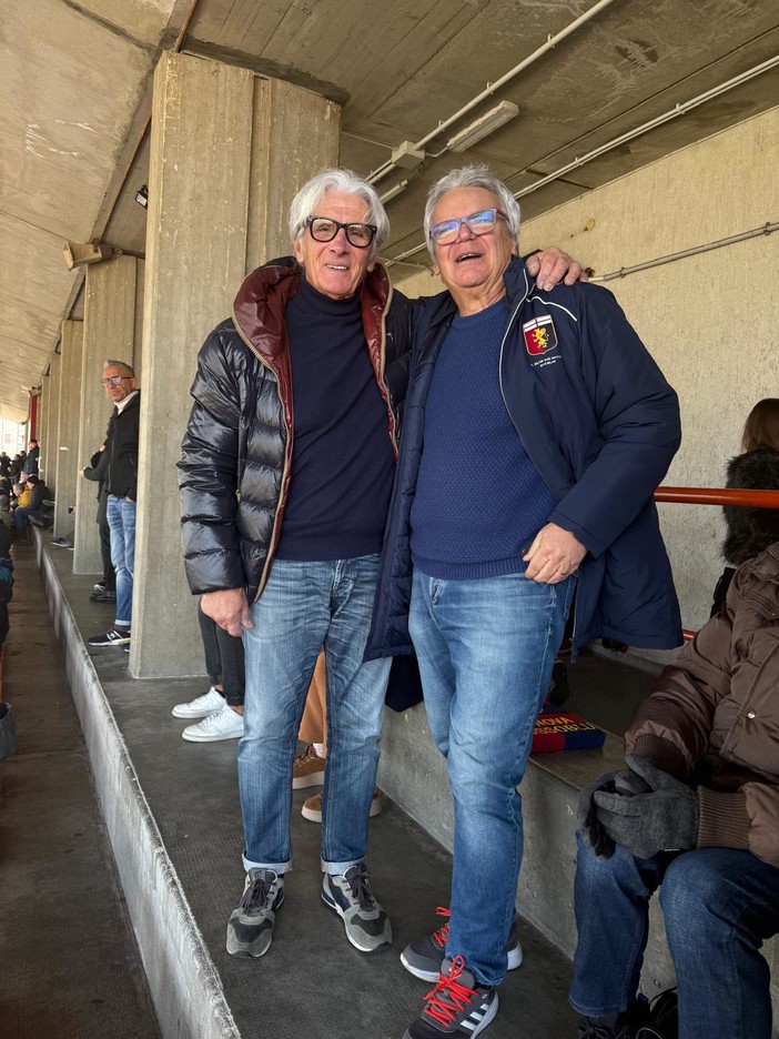 Ramon Turone a sinistra, Gessi Adamoli a destra: due grandi genoani oggi al "Chittolina" di Vado Ligure, da avversari