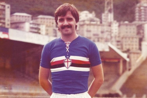 Osvaldo Arecco negli anni 70 con la maglia blucerchiata
