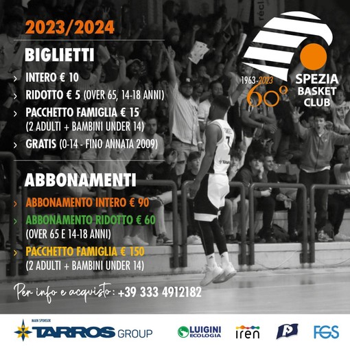 UNA “SERIE B da vivere”: PARTE LA CAMPAGNA ABBONAMENTI DELLO SPEZIA BASKET TARROS