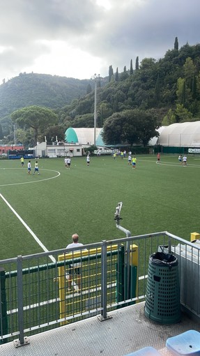Il Bogliasco in riscaldamento prima della gara contro il San Desiderio Il Bogliasco in riscaldamento prima della gara contro il San Desiderio