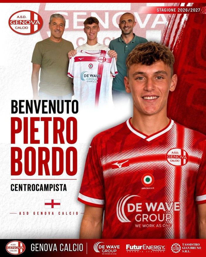 GENOVA CALCIO Benvenuto a Pietro Bordo GENOVA CALCIO Benvenuto a Pietro Bordo
