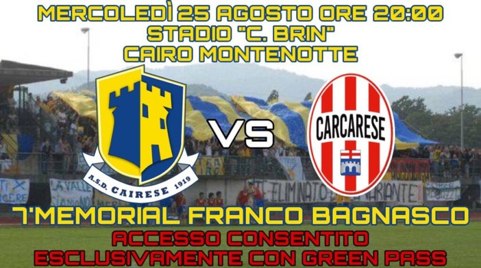 CAIRESE-CARCARESE DOMANI AL “BRIN” PER RICORDARE FRANCO BAGNASCO