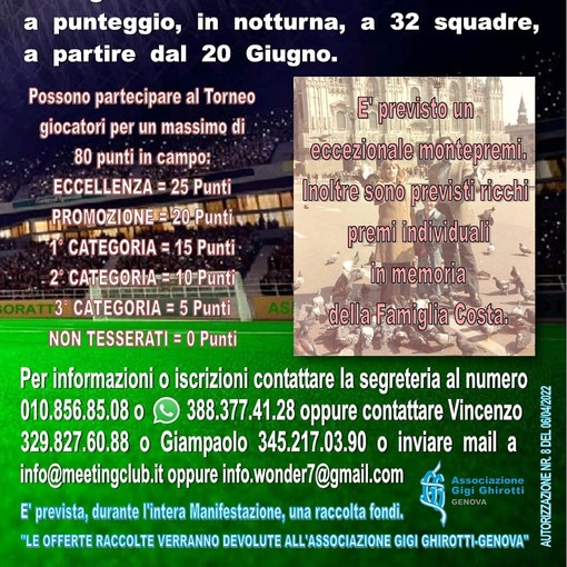 COPPA SAN ROCCO/MEMORIAL COSTA Giocheranno anche i fuoriquota del 2005