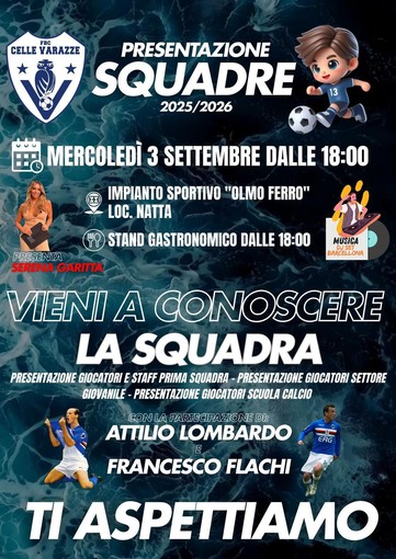 CELLE VARAZZE Oggi alle 18 la presentazione