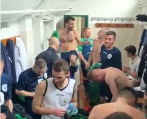 VIDEO Campo Ligure-Rossiglionese 2-0, la festa negli spogliatoi del Borgo