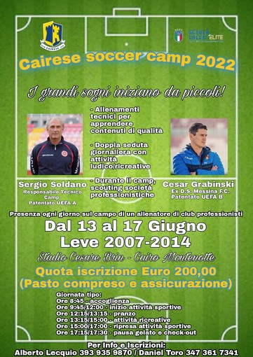 CAIRESE SOCCER CAMP 2022