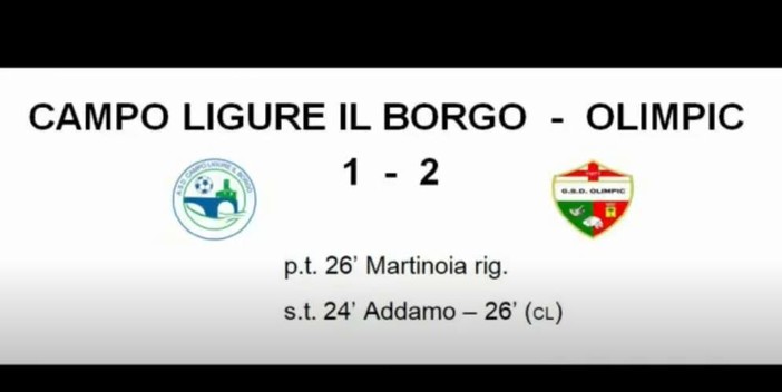 VIDEO/CAMPO LIGURE-OLIMPIC 1-2