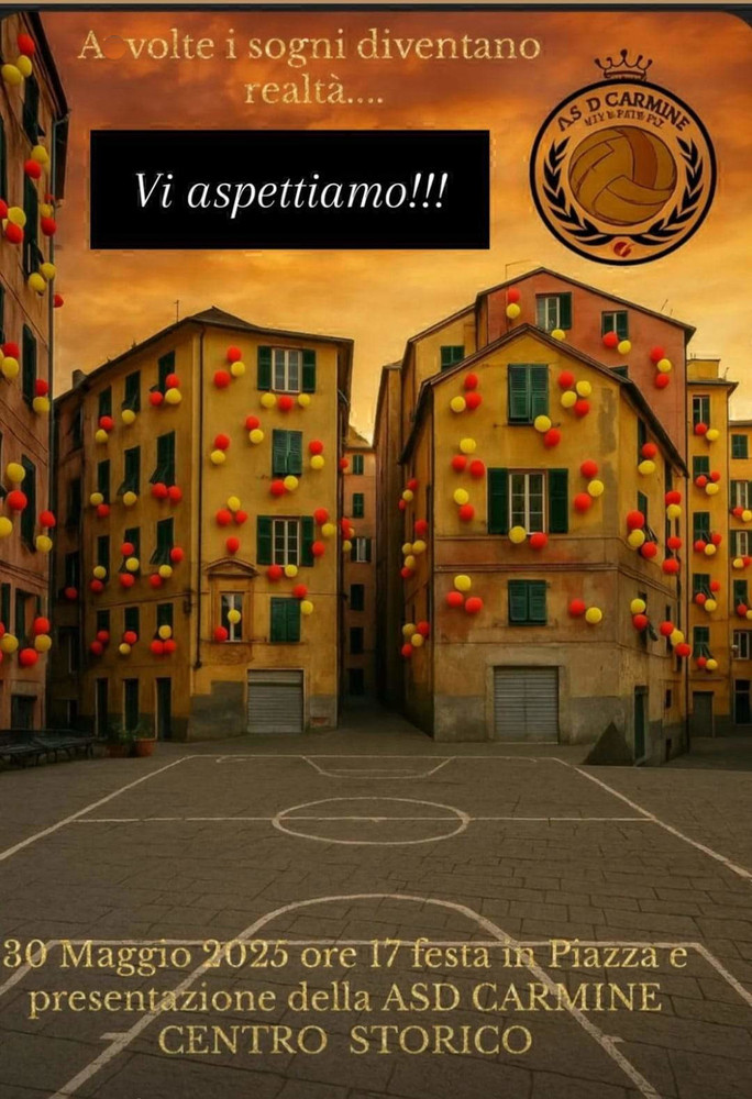 TERZA CATEGORIA Venerdi 30 maggio la presentazione del Carmine!