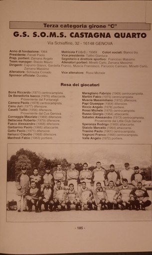 AMARCORD Il mitico GS SOMS CASTAGNA QUARTO