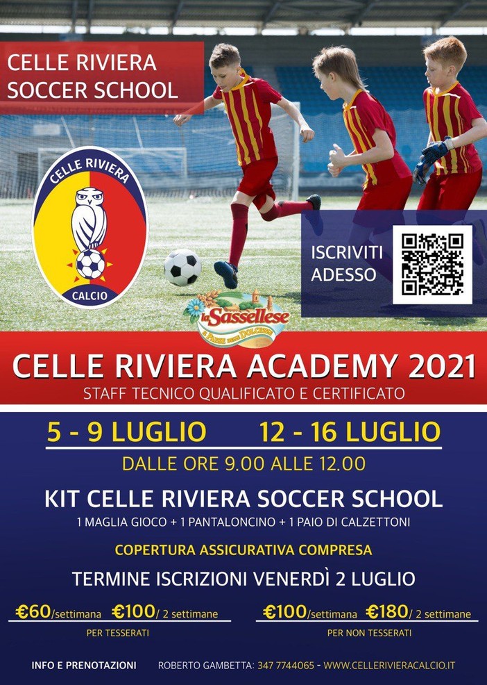 CELLE RIVIERA ACADEMY 2021 - Dal 5 al 9 e dal 12 al 16 luglio