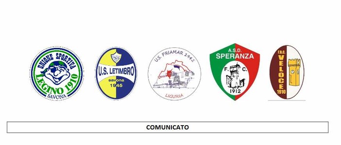 COMUNICATO CONGIUNTO di Legino, Letimbro, Priamar, Speranza e Veloce