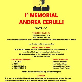 Un torneo per ricordare Andrea Cerulli