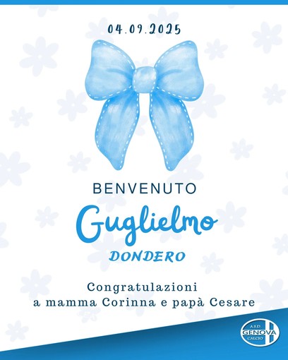 FIOCCO AZZURRO ALLA GENOVA CALCIO E' nato Guglielmo Dondero!