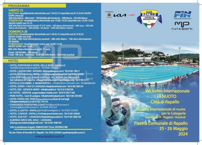 RAPALLO NUOTO 16° Trofeo Città di Rapallo Coppa Mp Fun&Sport RAPALLO NUOTO 16° Trofeo Città di Rapallo Coppa Mp Fun&Sport