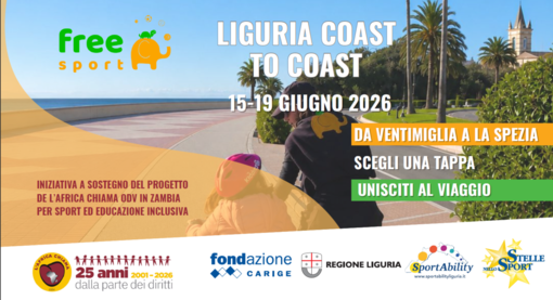 "Liguria Coast to Coast": dal 15 al 19 giugno 2026  lo sport diventa un viaggio di inclusione e solidarietà