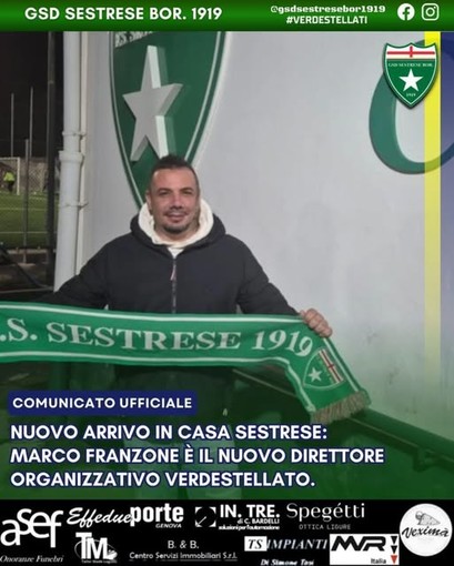 SESTRESE Marco Franzone è il nuovo direttore organizzativo