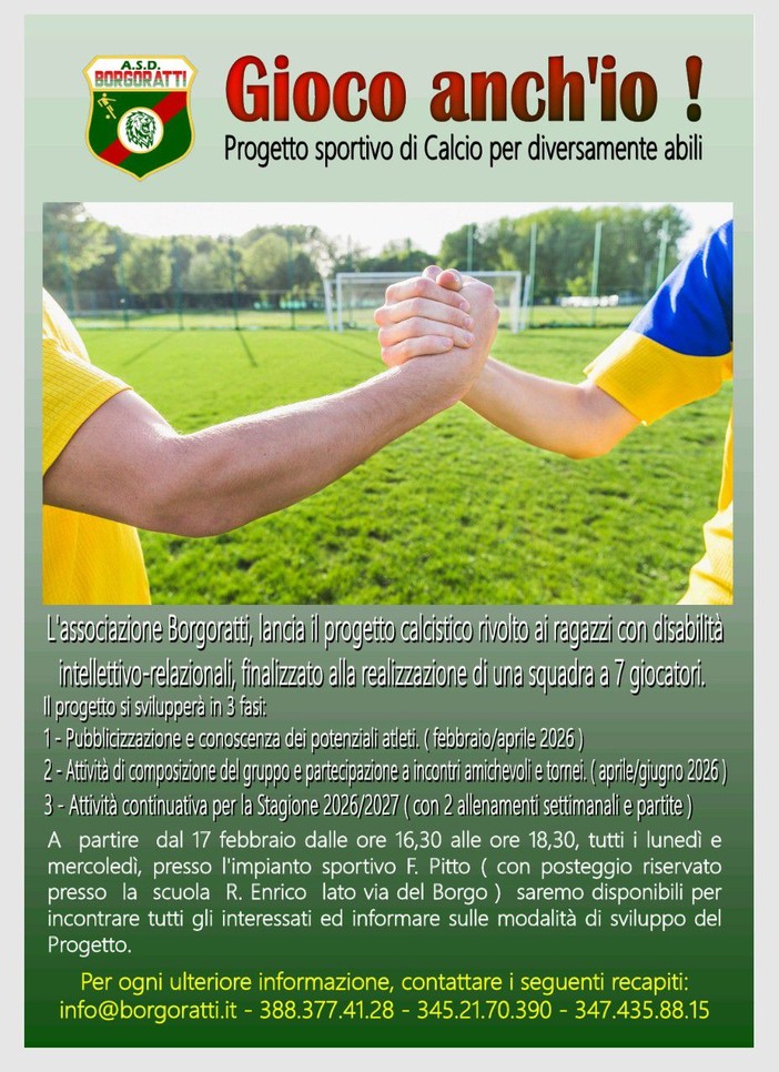 GIOCO ANCH'IO: il nuovo progetto del Borgoratti GIOCO ANCH'IO: il nuovo progetto del Borgoratti