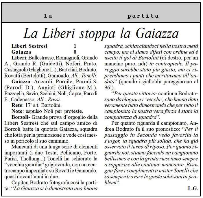 AMARCORD#120: riviviamo il calcio dei dilettanti...