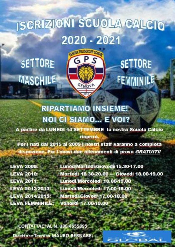 GENOVA POLISOCCER SCHOOL &quot;Ripartiamo insieme: noi ci siamo, e voi?&quot;