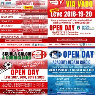 GENOVA CALCIO Ecco gli Open Day