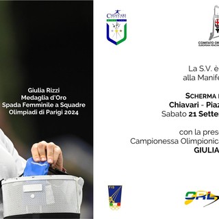 Scherma in piazza a Chiavari con la vicecampionessa olimpica Giulia Rizzi (sabato 21 settembre ore 18:30)