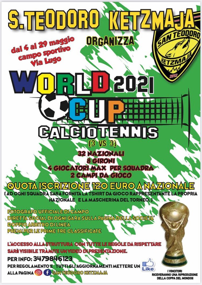 CALCIO TENNIS Anche il Ketzmaja organizza un torneo! Ed è un torneo Mondiale! CALCIO TENNIS Anche il Ketzmaja organizza un torneo! Ed è un torneo Mondiale!