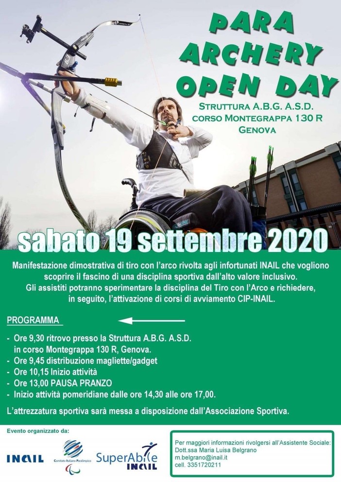 Tiro con l'arco: a Genova l'evento &quot;Para Archery Open Day&quot;