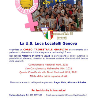 Col Memorial Martinelli 3 mesi di pallanuoto gratis per le ragazze!