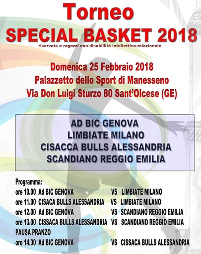 BIC Genova al Torneo Special Basket 2018