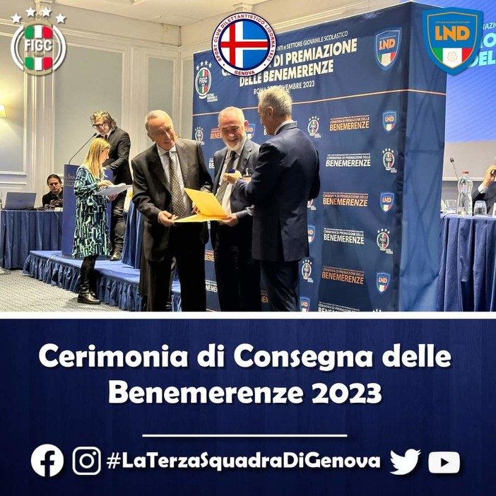 BENEMERENZE FIGC Due importanti riconoscimenti per il Ligorna