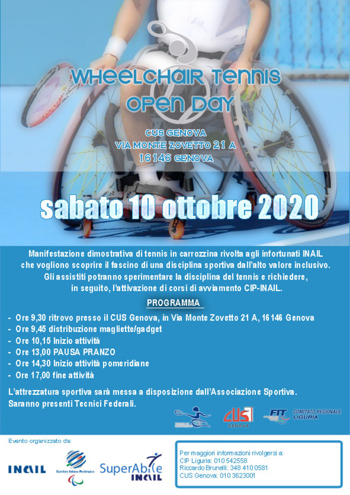 WHEELCHAIR TENNIS OPEN DAY - Genova, 10 ottobre 2020