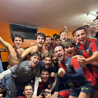 L'esultanza dei giocatori del Little James al termine della fondamentale vittoria all'inglese sul terreno dell'Argentina! Tre punti che profumano di salvezza!