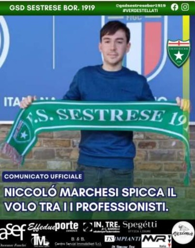 SESTRESE Niccolò Marchesi spicca il volo verso i Prof