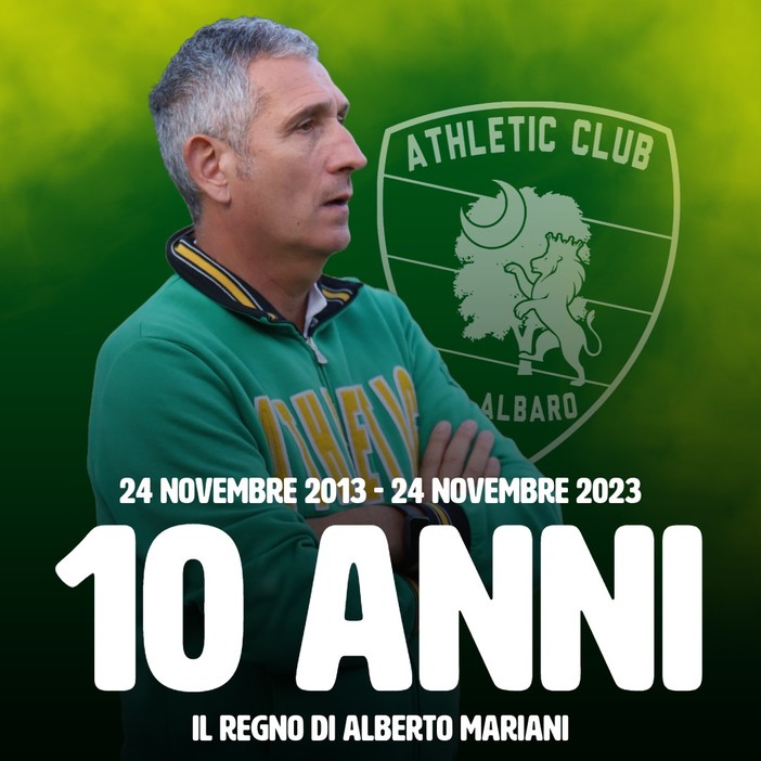 L'ATHLETIC CLUB festeggia i 10 anni in panchina di &quot;Re Alberto&quot;