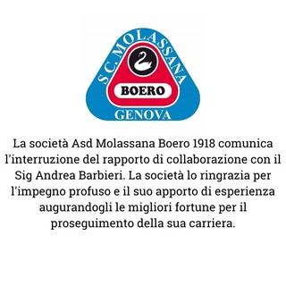 MOLASSANA Si interrompe il rapporto con Barbieri e Bongiorni