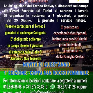 COPPA SAN ROCCO / MEMORIAL COSTA La 29^ edizione