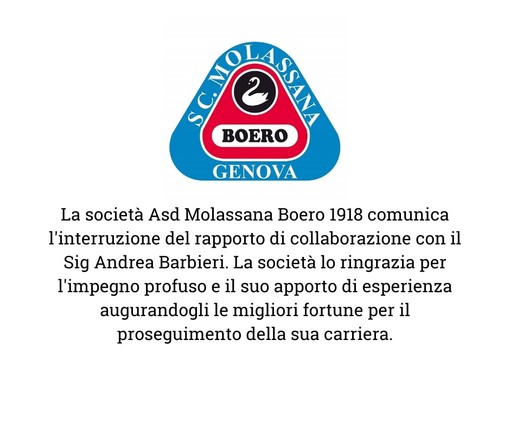 MOLASSANA Si interrompe il rapporto con Barbieri e Bongiorni