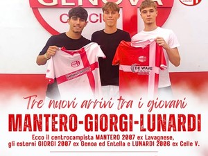 GENOVA CALCIO Tesserati 3 giovani fuoriquota