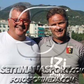 Mazzocchi con Schiazza: entrambi sono protagonisti dell'Eccellenza ligure quest'anno
