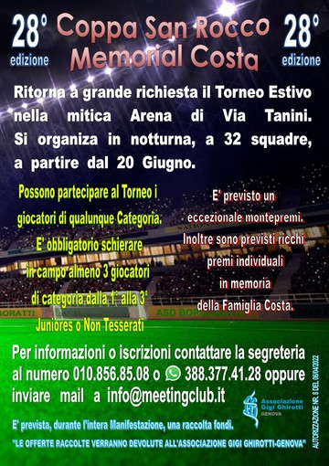 MEMORIAL COSTA / COPPA SAN ROCCO La 28^ edizione