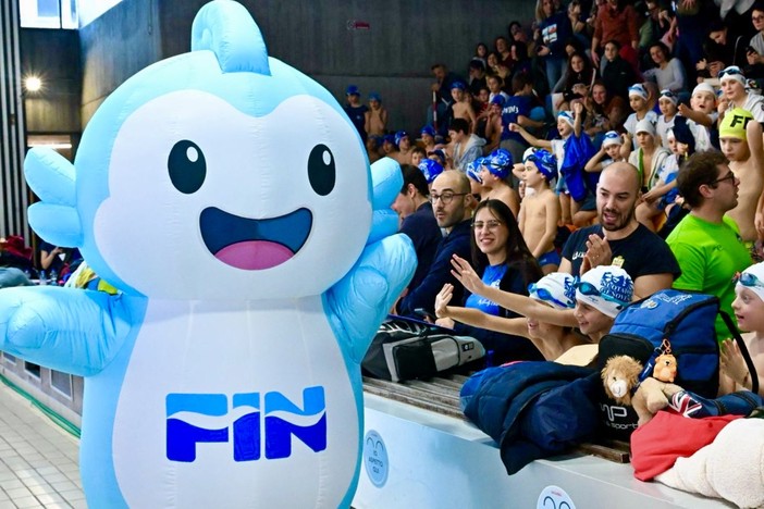 La nuova mascotte FIN Liguria alle Final Four di Coppa Italia