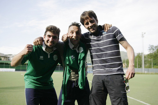 Mirko con Merlo e Criscuolo nella sua precedente esperienza alla Campese